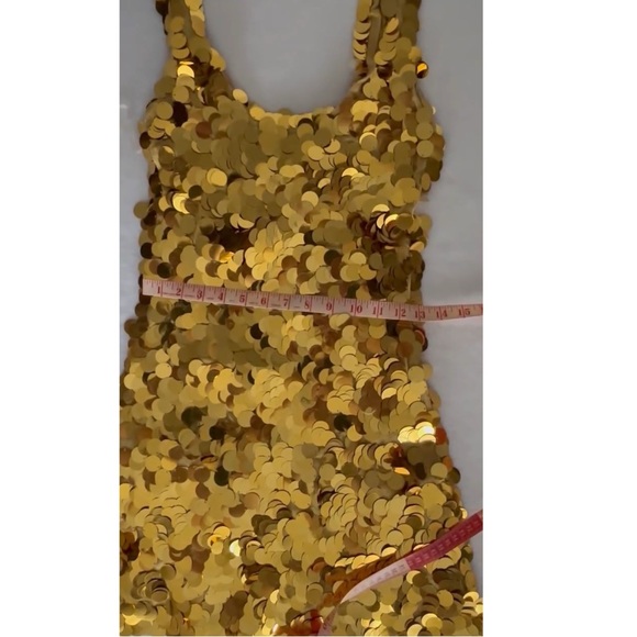 Paris Hilton Gold Sequin Paillettes Gold Dress Y2K Vintage Deadstock - Picture 13 of 16